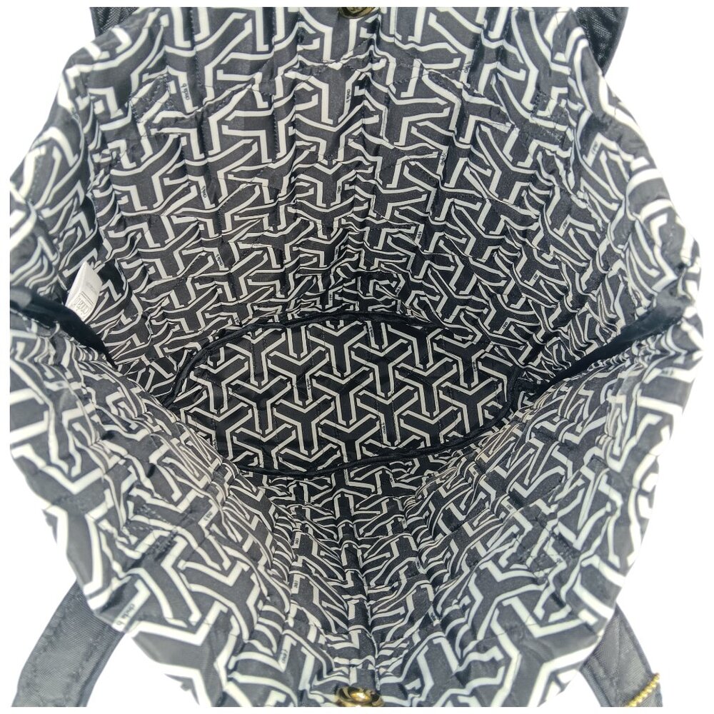 CINDA B-Jet Set Black Essentials Tote-Purse-Shoulder Bag-Quilted Pattern - Picture 5 of 12